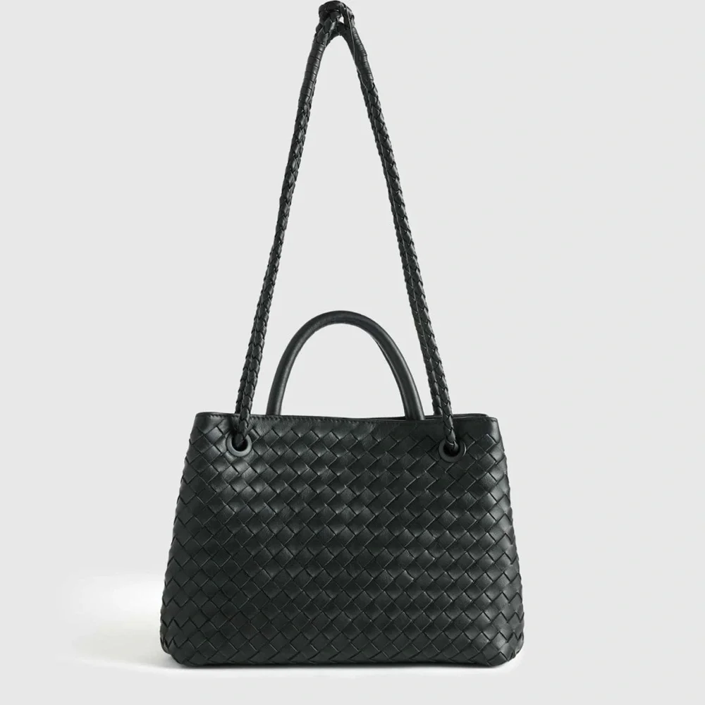 Italian Leather Handwoven Satchel
